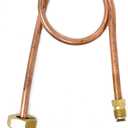 Propane Copper Pigtail Regulator, 20 inch Auto Changeover Tubing with Brass POL x  inverted Male Flare, includes 1/4" NPT and 3/8" NPT Adapters, for RVs, Grills, and gas applications.