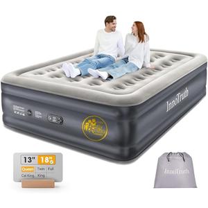 InnoTruth Air Mattress Queen with Built in Pump, Inflatable Mattress Blow up Mattress, Family Choice Award Winner, 18" Colchones Inflables Foldable Air Bed for Guest & Home, Ideal for Camping, 650lbs
