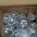 Sumind 50 Pcs Disco Balls Decor Silver Mirror Disco Balls Hanging Decor Assorted Reflective Wedding Dance Music Festivals for Christmas Stage Club Ballroom Hall Prop (1.2'',2'',3.2'',4'')