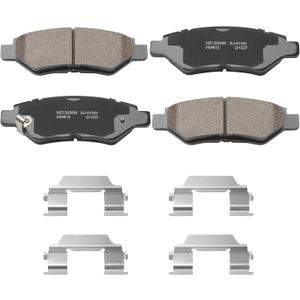 SUPLABEL-Rear Brake Pads Compatible with Cadillac CTS SRX Chevrolet Camaro Saab 9-4X, Ceramic Brake Pads w/Hardware Replacement