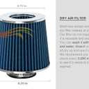 BLUE 4" 102 mm Inlet Truck Air Cone Replacement Performance Washable Clamp-On Dry Air Filter (8" Tall)