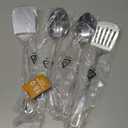 4 Pcs Cooking Utensils Set, Stainless Steel Kitchen Utensils, Heat Resistant Metal Kitchen Tools Include Solid & Slotted Turner Wok Spatula, Serving Spoon, Ergonomic Handle, Easy to Clean, Silver