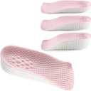 Height Increase Insoles for Men and Women, Foot Arch Contour Shoes Lifts for Men Orthopedic Heel Lift Cushion Gel Leg Discrepancy Balancer (Pink,3 Pairs - 1.5cm 2.5cm 3.5cm) (Pink)