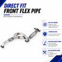 Front Flex Exhaust Pipe for 2007-2009 Hyundai Santa Fe GLS 2.7L HS01F | Stainless Steel Exhaust Flex Pipe Replacement OE#28610-0W350