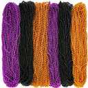 2 x EOBOH 100PCS Halloween Beads, Purple Black Orange Bead Party Favors, 33" Halloween Toy Necklaces Accessories, Festival Parade Throw Accessories for Trick or Treat Decorations