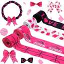 4 Rolls 20 Yards Basketball Ribbon Pink for Wrapping Gifts Packaging Wreath Bows DIY Craft Sports Ball Basketball Birthday Baby Shower Party Decoration for Team Spirit Party Decor Supply