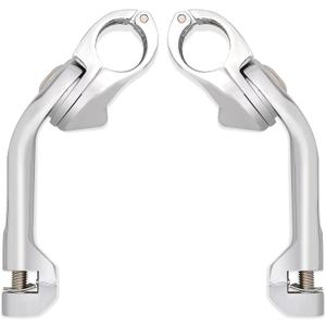 FOVPLUE 1.25" Footpegs Mounts,1-1/4" Long Angled Adjustable Highway Peg Mounts for Harley Touring Softail Dyna Sportster Honda Kawasaki Suzuki Yamaha Indian Victory w/32MM Engine Guard/Tubing,Chrome
