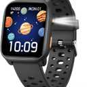 Kids Smart Watch with Puzzle Games, 1.83" Kids Watches Heart Rate, Sleep Monitor, Pedometer, Alarm Clock, Flashlight, Gift for 6-16 Year Old Boys Girls Toys (Black)