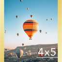JCJMY 4x5 Picture Frame Gold for Wall Hanging or Tabletop, Wall Mounting Horizontally or Vertically, 4 x 5 Wall Gallery Poster Photo Frame with Shatter Resistant Plexiglass, Gold