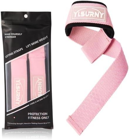 YLSURNY Lifting Wrist Straps (Made of Premium Cotton & Padded)-for Weightlifting, Bodybuilding, Powerlifting, Strength Training, & Deadlift, Set Of 2