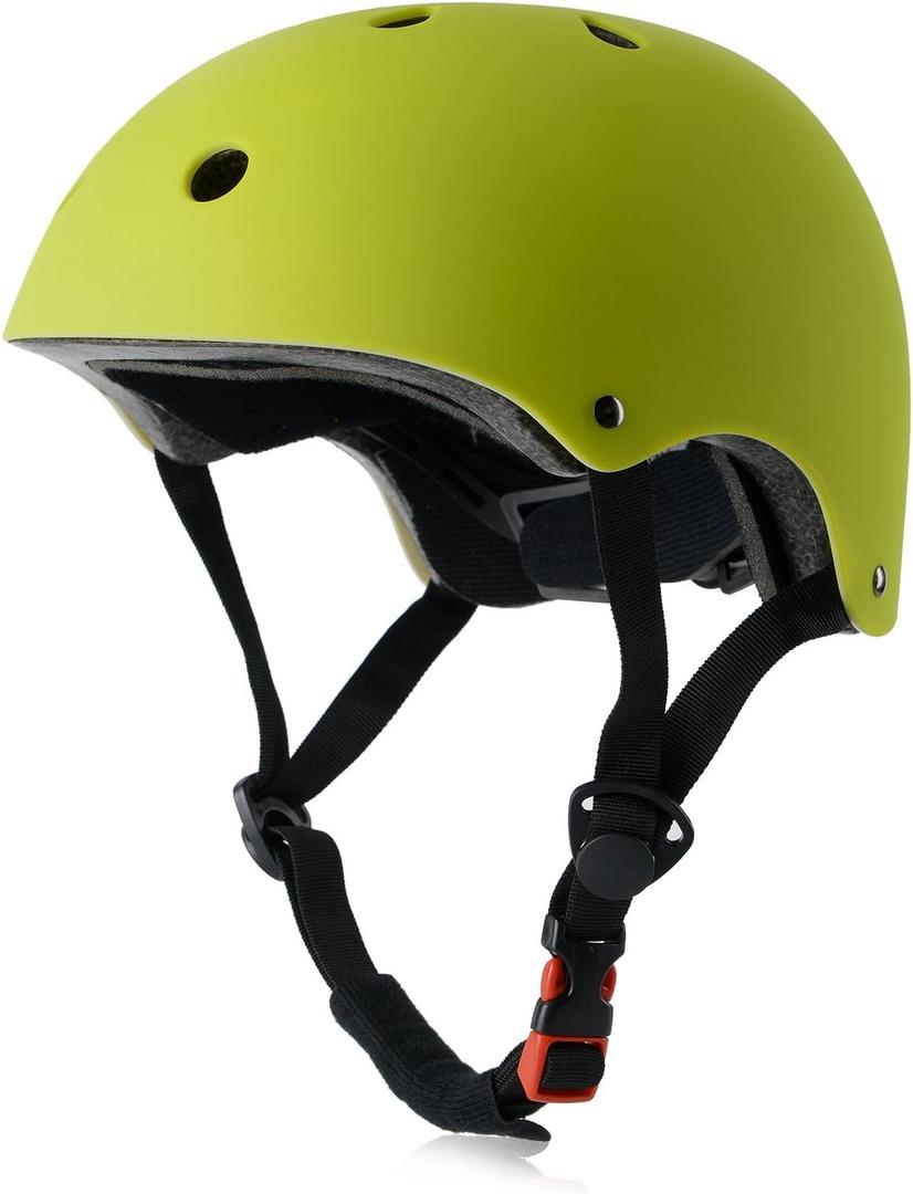 Kids Bike Helmet, Adjustable and Multi-Sport, from Toddler to Youth, 3 Sizes (Large: 22.4" - 24.0", Yellow-Green)