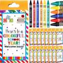 Watersay 28 Packs 6 Colors Crayons Bulk Back to School Crayons Bright Color Individual Packs Assorted Colors Art Set for School Supplies