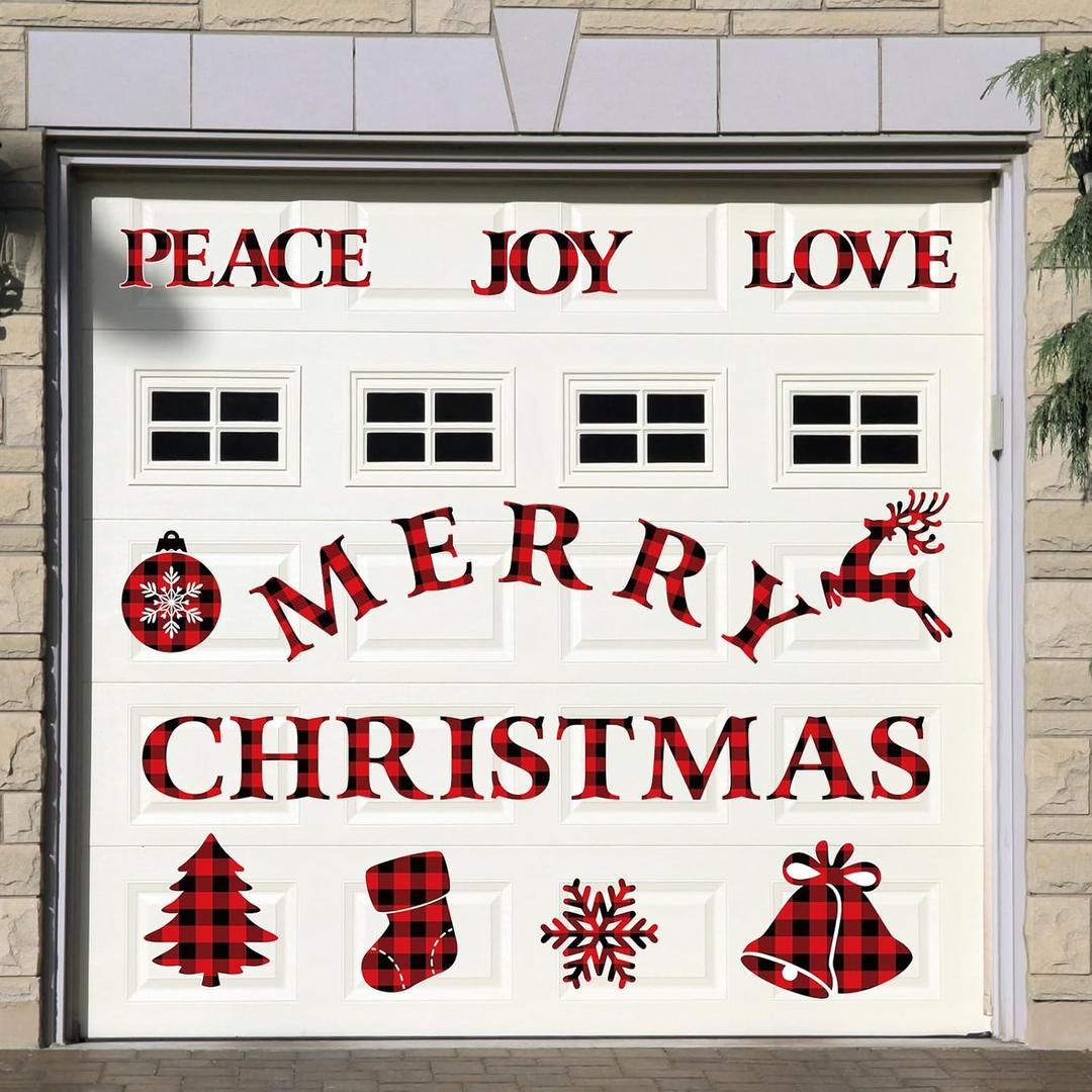 Ferraycle Merry Christmas Magnetic Garage Door Decorations Xmas Garage Door Magnets Decor Car Stickers Refrigerator Decals