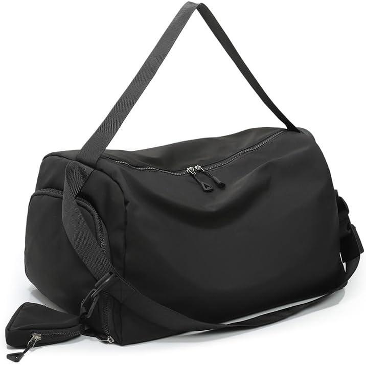 Weekender Bag  Geila Personal Item Duffel Bag with Shoes Compartment, Overnight Travel Bag, Yoga & Gym Bag (Black)
