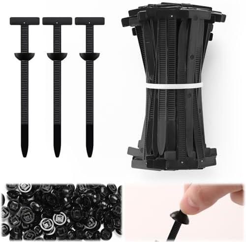 Pack of 2 100 Pcs Upgrade Nylon Universal Cable Tie Buckles [100Pcs Button +100Pcs Pin] - Heavy Duty Self-Locking Zip Ties for Car& Automotive Repair - Resistant Cable Clip Fasteners for Engine Cover, Fender