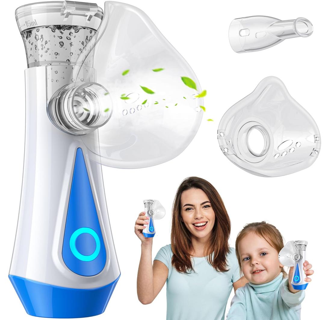 Portable Nebulizer for Adults Kids, Handheld Rechargeable Mesh Nebulizer with Two Working Modes, Travel Nebulizer for Home Office Outdoor