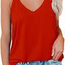 LOLONG V Neck Tank Tops for Women Summer Sexy Spaghetti Strap Sleeveless Shirts L