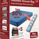 MEIQIHOME King/Cal-King Mattress Vacuum Bag, PA+PE Material, Heavy Duty, 94.5" x 98.4", 80% Compression, Double-Zip Seal, 5 Straps, Ideal for Moving & Storage