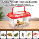 12Pcs Plastic Reptile Terrariums Carrier Cage, Tarantula Enclosure Breeding Box Hatching Container Transparent Fish Tank Turtle Aquarium with Random Color Lid for Lizards, XL(10.6" x 6.7" x 5.9")