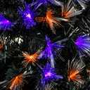 National Tree Company Pre Lit Artificial Tree Decoration, Black, Fiber Optic, LED Lights, Plug in, Halloween Collection, 4 Feet