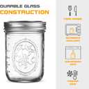 Wide Mouth Glass Mason Jars 16 oz, 6 Pack Glass Canning Jars with Metal Airtight Lids and Bands and Measurement Marks, for Canning, Preserving, Overnight Oats, Jam, Jelly, Food Storage, DIY etc