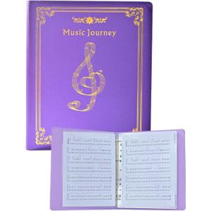 Sheet Music Folder, Choir Holder, Sheet Music Organizer, Sheet Music Binder, for Choir Singer, Stage Performance Letter Size Music Binder 40 Pages Capacity Writable Choir Folder (Purple)