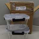 2 PCS Lids
2 PCS of 1800 ml Rectangle Glass Container, 63oz/8cup