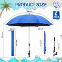 Sadnyy 6 Pcs Beach Chair Umbrella with Universal Clamp, 360 Adjustable Clip on Umbrellas 42" UPF 50+ Portable Sun Shade for Beach Chair Patio Camping Wheelchair Stroller Golf Cart