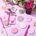 Pinkunn 25 Sets Breast Cancer Awareness Accessories Bulk Breast Cancer Gift for Women Compact Mirrors with Pink Ribbon Boxing Glove Design, Ballpoint Pens, Motivational Cards Charity Party Favors