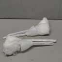 Eaasty Toilet Bowl Mop Toilet Bowl Brush White Soft Swab Bathroom Brush with Holder Long Handle Cleaning Scrubber Bathroom Accessories(4 Pcs)