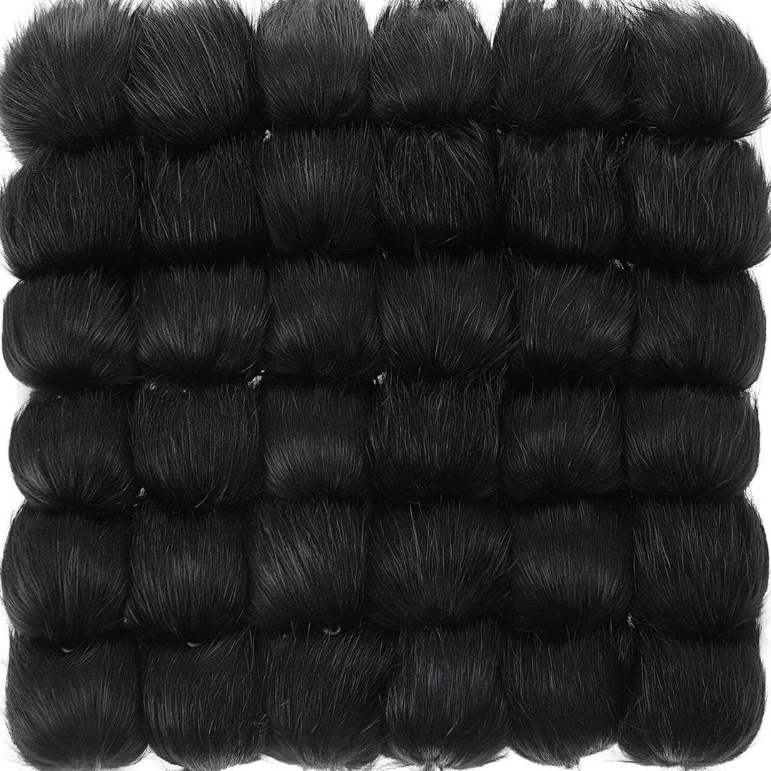 Tatuo 16 Pcs Faux Fur Pom Poms for Hat 4 Inches Large Fluffy Pom Balls for Crafts Knitting Beanies Shoes Scarves Bag Pompoms Keychain Charms Winter DIY Accessories (Black)
