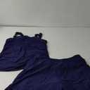 Womens Two Piece Tankini Bathing Suits with Skirt Tummy Control Swimsuits Ladies Swimwear (Large, Navy Blue)