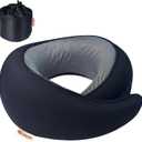 Travel Pillow | High-Density Memory Foam Pillow with 360 Surround Support. Ergonomically Designed. Ideal for Airplane Travel and Home Use. (Black)