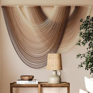 Macrame Wall Hanging Dip-Dye Boho Home Decor Fiber Wall Art Craftsmanship Bedroom Livingroom 57" W x 39" L