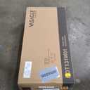 VASAGLE Vanity Desk with Mirror and Lights, Makeup Vanity with Upholstered Vanity Stool, Dimmable LED Lights, Adjustable Shelves, 7 Compartments, 2 Drawers, for Bedroom, Cloud White URDT131W01