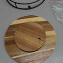 9" Acacia Wood Lazy Susan Turntable, Tomoaza Kitchen Organizer Turntable with Steel Sides, 360 Degree Lazy Susan for Countertop Cabinet or Dining Table