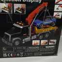 Dwi Dowellin Kids Toys for 3 4 5 6 7 Years Old Boys, 15" Large Tow Truck Toy,Friction Powered Transport Truck Crane Toy with Lights and Sounds,with Roadster,Toddlers Gifts