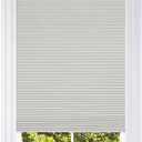 BlindsAvenue Cellular Honeycomb Cordless Shade, 9/16" Single Cell, Blackout, Winter White, Size: 58.5" W x 48" H