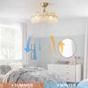 youngrender 20" Gold Fandelier Ceiling Fan with Light,Gold Chandelier Ceiling Fans with Lights Remote Control, Morden Mid Century Caged for Bedroom, Nursery, Living Room, 6 Speeds, Timer, Reversible
