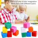 Gejoy 60 Pieces 16 mm Blank Dice Acrylic Dice Cubes Assorted Color DIY Cubes for Board Games with Storage Bag(Multicolor)