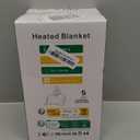 Electric Blanket Heated Throw, Soft Flannel 50"x60" Plaid Heating Blanket with 8 Hours Auto Off 10 Fast Heating Levels Machine Washable Sherpa Heated Blanket with Overheating Protection (Blue)