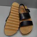 DREAM PAIRS Women's Orthopedic Arch Support Platform Sandals Comfortable Cork Insole Low Wedges Sandals Flatform Summer Dress Shoes Cute Buckle Wedges for Beach (8.5, Black)