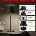 Honeywell Cordless Table Lamp Rechargeable, M1 Sunturalux Portable LED Desk Lamp 5200mAh Battery Operated 4Color 9RGB Dimmable Touch Control Night Light for Restaurant Living Bedroom Bedside Lamps