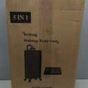 AROUS 5 in 1 Rolling Makeup Train Case Cosmetology Case on Wheels Large Cosmetic Organizer Travel Cart for Hairstylist Artist Nail Beauty Salon Barber, Pink