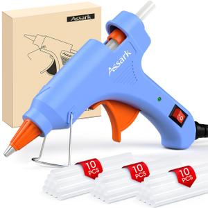 Assark 30W Mini Hot Glue Gun Kit with 30 Glue Sticks, Fast Preheating Hot Melt, High Temp for School Crafts DIY Arts and Quick Home Repairs, Blue