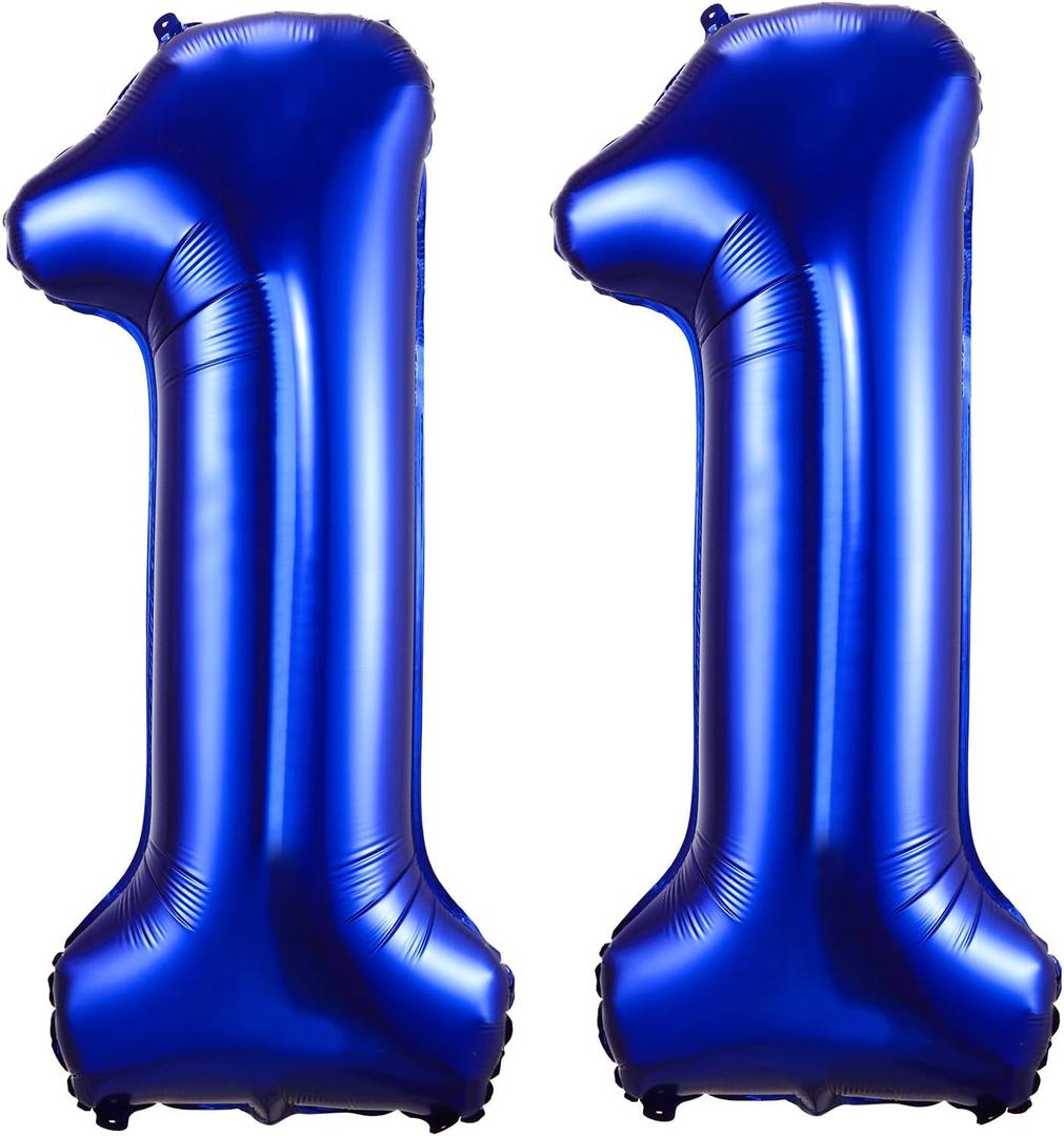 Navy Blue Number 11 Balloons,40 Inch Dark Blue 11 Birthday Balloon Large Foil Mylar Number Digital Balloons for Birthday Party Graduation Baby Shower Anniversary Decorations
