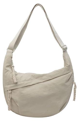 Nylon Crescent Crossbody Bag for Women Shoulder Tote Handbag Casual Sling Bag Dumpling Purse Bag for Outdoor Travel