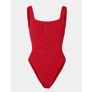 Square Neck Swimsuit, Red, Size XL