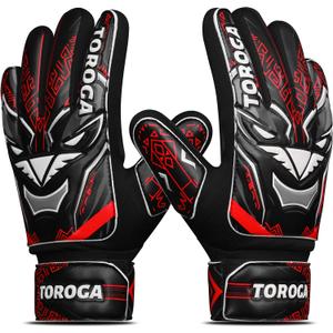 Goalkeeper Gloves for Kids & Youth  Soccer Goalie Gloves, Strong Latex Grip, Double Wrist Support & Breathable Mesh  Boys Football Gloves (7, Red)