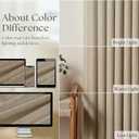 Textured Linen Burlap Curtains 84 Inches Long 2 Panels Neutral Country Tan Greige Flax Ceiling Floor Pinch Pleated Curtains Hooks Track Light Filtering Privacy Drape for Living Room Ofiice Grey Beige